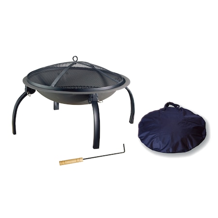 B & K Living Accents 29.5 in. W Steel Round Wood Fire Pit SRFP481